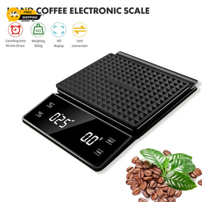Digitale Kaffeewaage 3 kg/0,1 G mit Timer Tropf Espresso Küche UK