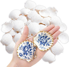 60PCS Natural Scallop Shells for Crafts, 2-3 Inch White Sea Shells
