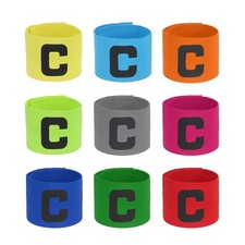 9 Pcs Soccer Captain Armband Elastic Captain C Arm Band 9 Color
