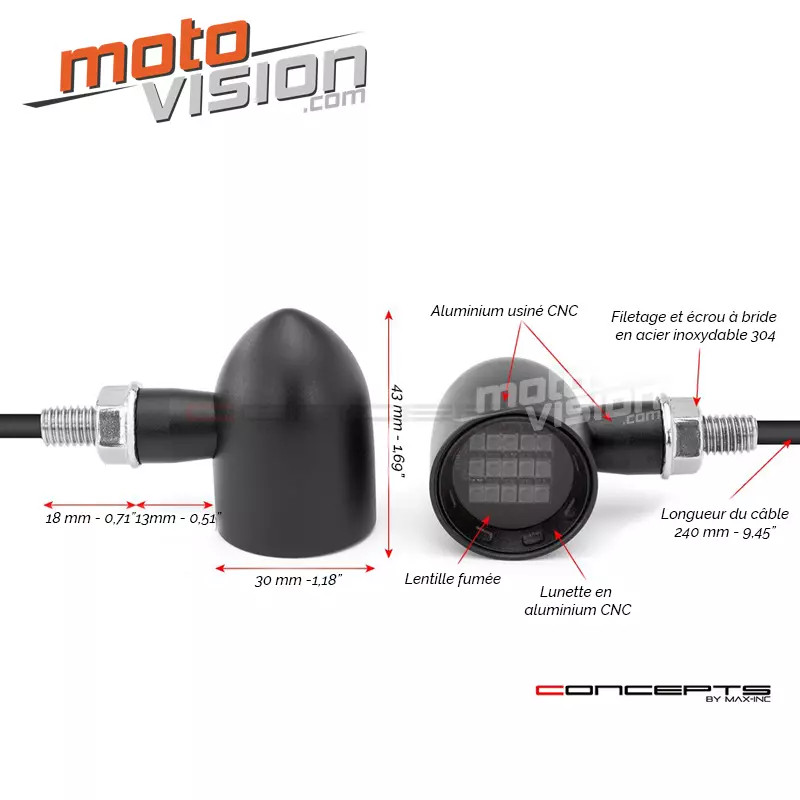 Clignotant Derby LED étanche pour remplacer les feux moto d'origine