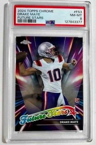 2024 Topps Chrome - Future Stars Drake Maye #FS-3 (RC) PSA 8 GEM Mint