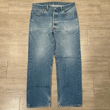 Vintage Levi s 501 Jean's Men s 32x26 Blue Light Wash Denim Button Fly USA Made
