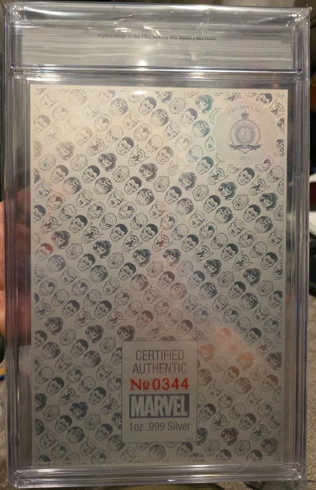Journey into Mystery - 1 OZ. SILVER FOIL / SHEET CGC 10. Orig Packaging.  #344. - Image 2 of 3