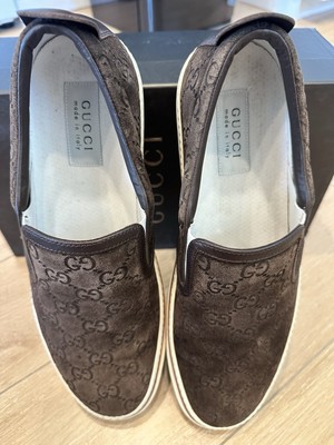 Gucci Men\'s Chocolate Leather Slip-Ons s-l400.jpg main image 3