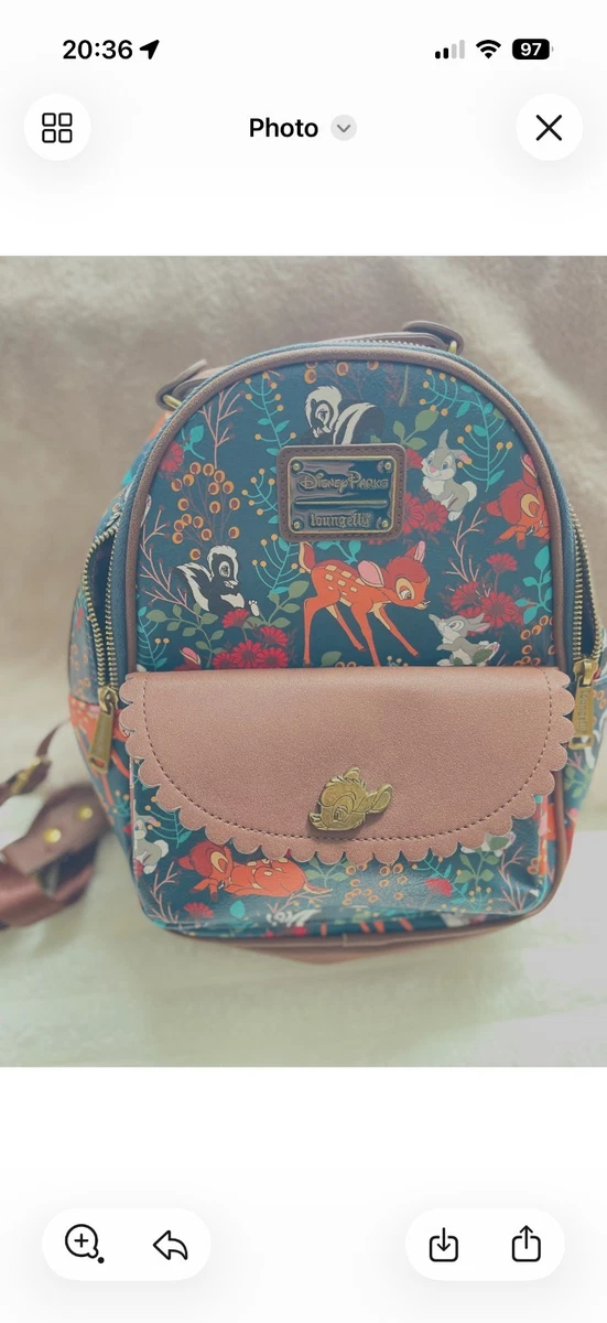 Disney Loungefly Blue Denim Mini Backpack -Winnie the Pooh and Floral Embroidery Loungefly Backpack Blue Bags & Handbags for Women for sale  main image 2