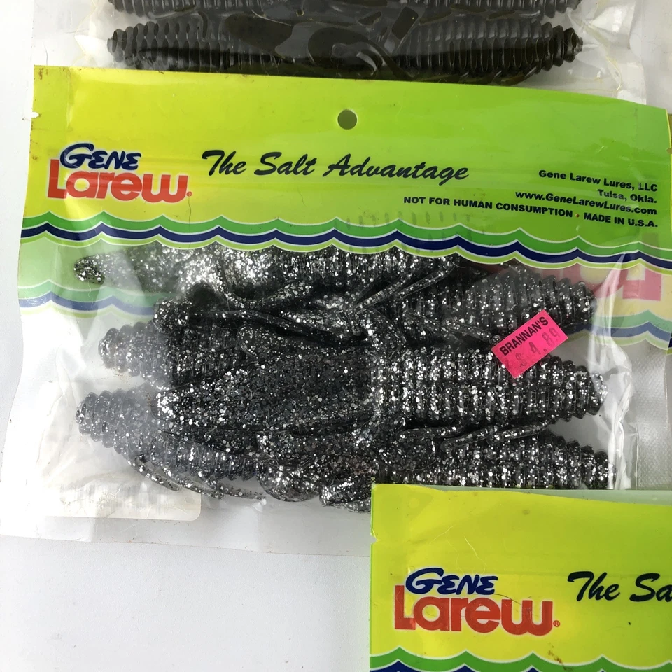 Gene Larew Lot Of 5 Open Packs - Biffle Bugs smoked silver orange pepper green - Image 3 of 4