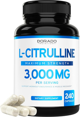 L-Citrulline 3000mg GMP Certified & Non-GMO Free Form Amino 240 Capsules