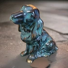 Nora Fenton Designs Hand Crafted Teal Blue Black & Gold Cocker Spaniel Figure 9"