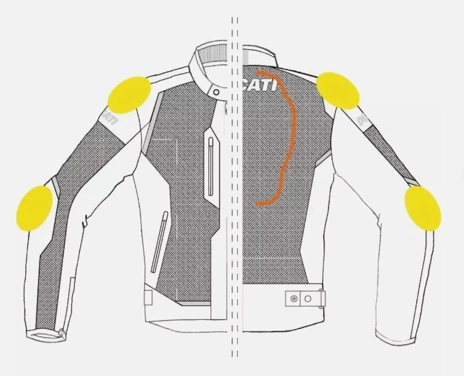 Ducati Mesh Mens Motorcycle Jacket CE Armored Textile Waterproof Racing Jacket - Image 3 of 4