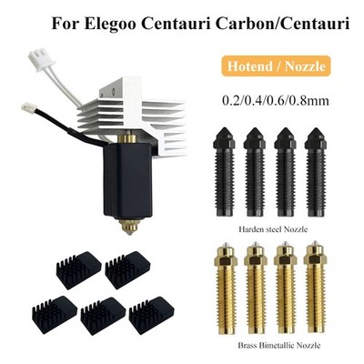 0.2/0.4/0.6/0.8mm Nozzle Hotend Kit For Elegoo Centauri Carbon 3D Printer lot
