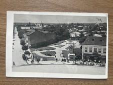 Vintage Romania Postcard Town Square Aerial View WWII Censored Stamp 1943
