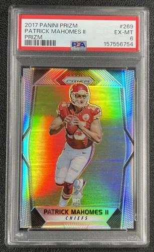 PATRICK MAHOMES II PSA 6 2017 PANINI PRIZM #269 ROOKIE SILVER PRIZMS CHIEFS 6754