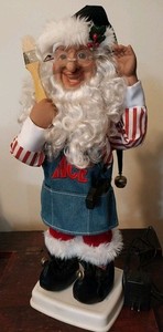 Rare Ace Hardware Store Advertising Display Antimated Waving Santa 21" Working 