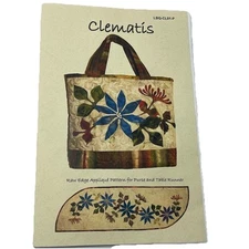 Laundry Basket Quilts Clematis Raw Edge Applique Pattern Purse & Table Runner