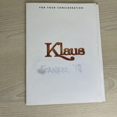 Klaus Blu Ray (Not DVD) FYC Netflix Awards Screener 2019