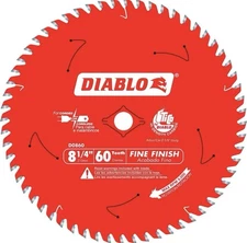 Diablo D0860X 8-1/4" 60-Tooth Fine Finish Saw Blade