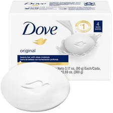 Dove Soap, Original Beauty Bar Pack – 3-in-1 Moisturizing Face, 3.17 Oz Ea 4 pak