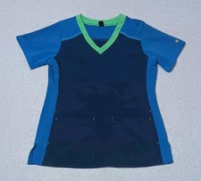 Carhartt Force Cross Flex Short Sleeve Scrub Top S Navy Blue Medical Uniform