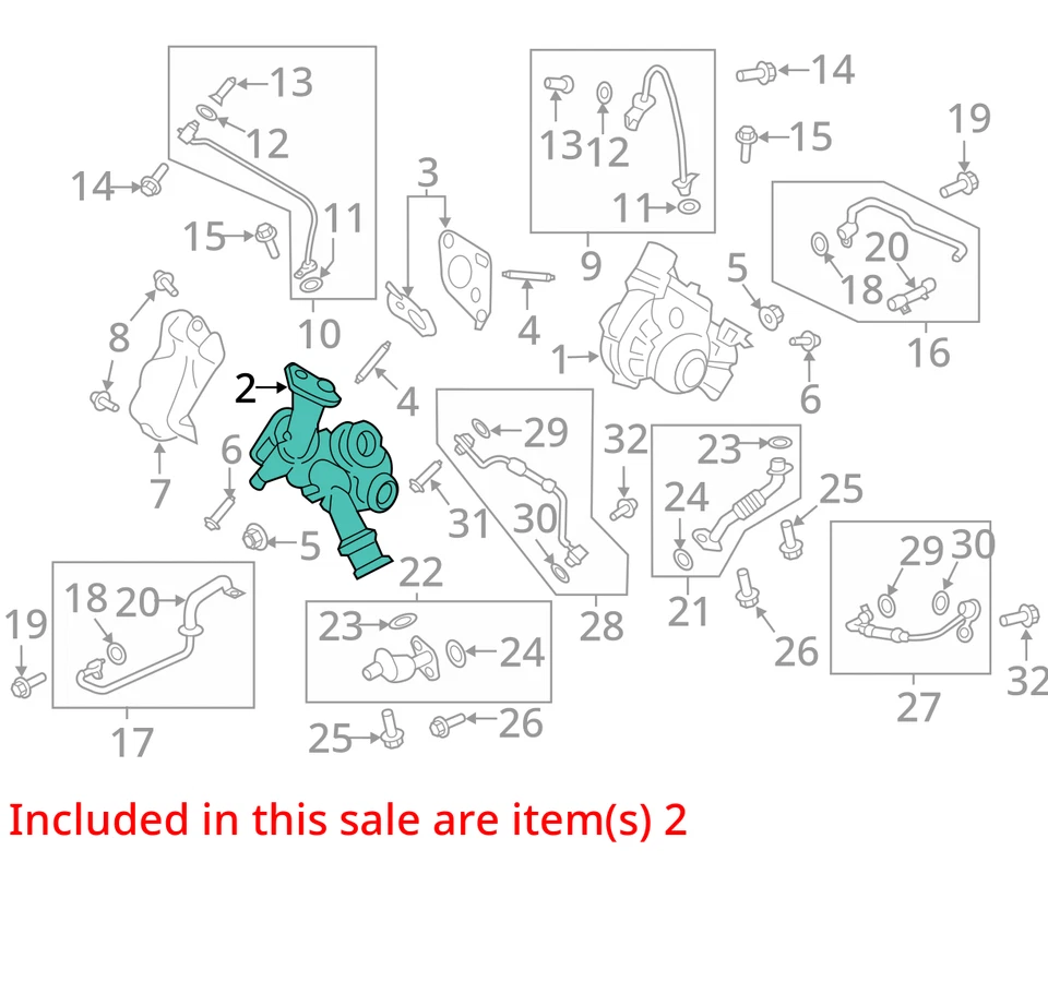 2017 林肯 MKX 涡轮增压器 原始设备制造商 56K 英里 - LKQ416590405 — 第 4/4 张图片