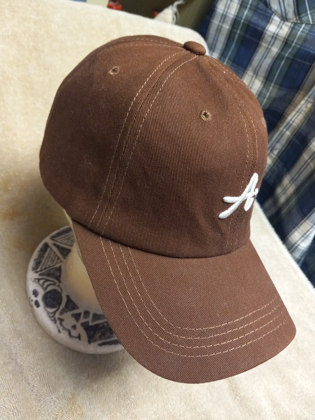 Brown - Unknown A logo - Adjustable Baseball Hat … - image 2