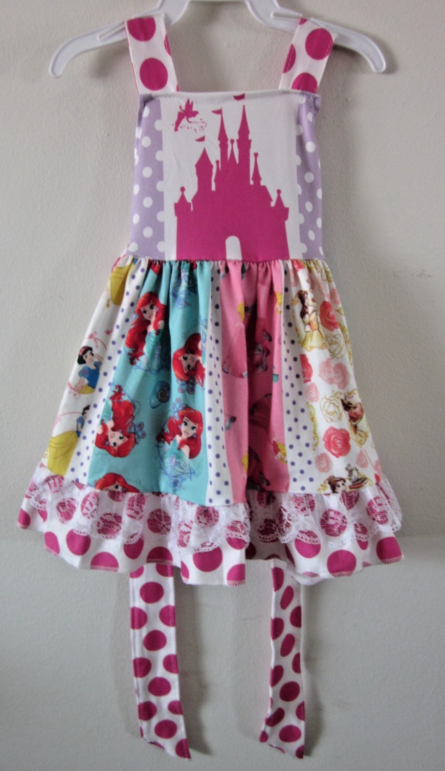 Toddler Sundress Disney Castle & Princesses  Polka dots 3T-image