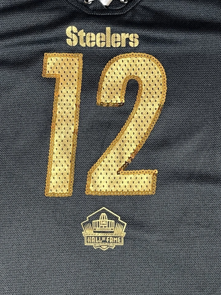 Pittsburgh Steelers Majestic Fan Fashion NFL Bradshaw #12 Women's Shirt Size M - Image 3 of 4