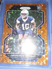 2021 Panini Prizm - Rookie Nahshon Wright #438 Orange Disco Prizm (RC)