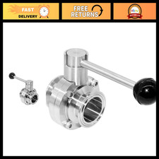 Sanitary Butterfly Valve 1.5" Tri Clamp 304 Stainless Steel Tube Fitting