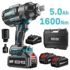 SEESII 1600N.m Electric Impact Wrench 3/4" Battery Cordless Impact Gun Driver