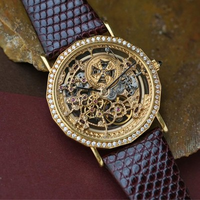 Vacheron Constantin Patrimony Squelette 43502 Diamonds Automatic 18k Gold 1990s