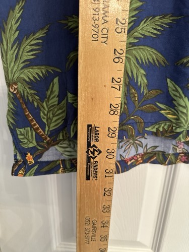 Ron Anderson Kahala Hawaiian Luau Palm Tree Wood Button Shirt Men XL Y2K Vtg USA - Picture 6 of 6