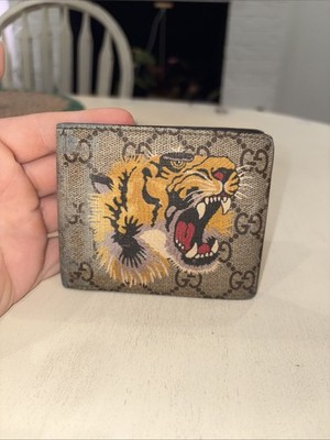 Gucci Tiger Print Men's Bi-Fold Wallet 100% authentic