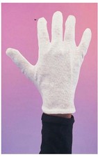A PAIR OF WHITE MASQUERADE MAGICIAN ROYALTY COTTON GLOVES COSTUME ACCESSORY