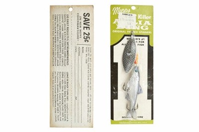 Vintage Mepps Killer Aglia #4 Fish Spinner Sealed Cabela s Card