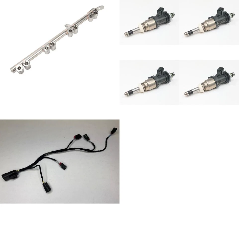 Conjunto de inyector de combustible GM riel de combustible, arnés, inyectores lado rígido para 6,6 L 6,2 L Foto 4 de 4