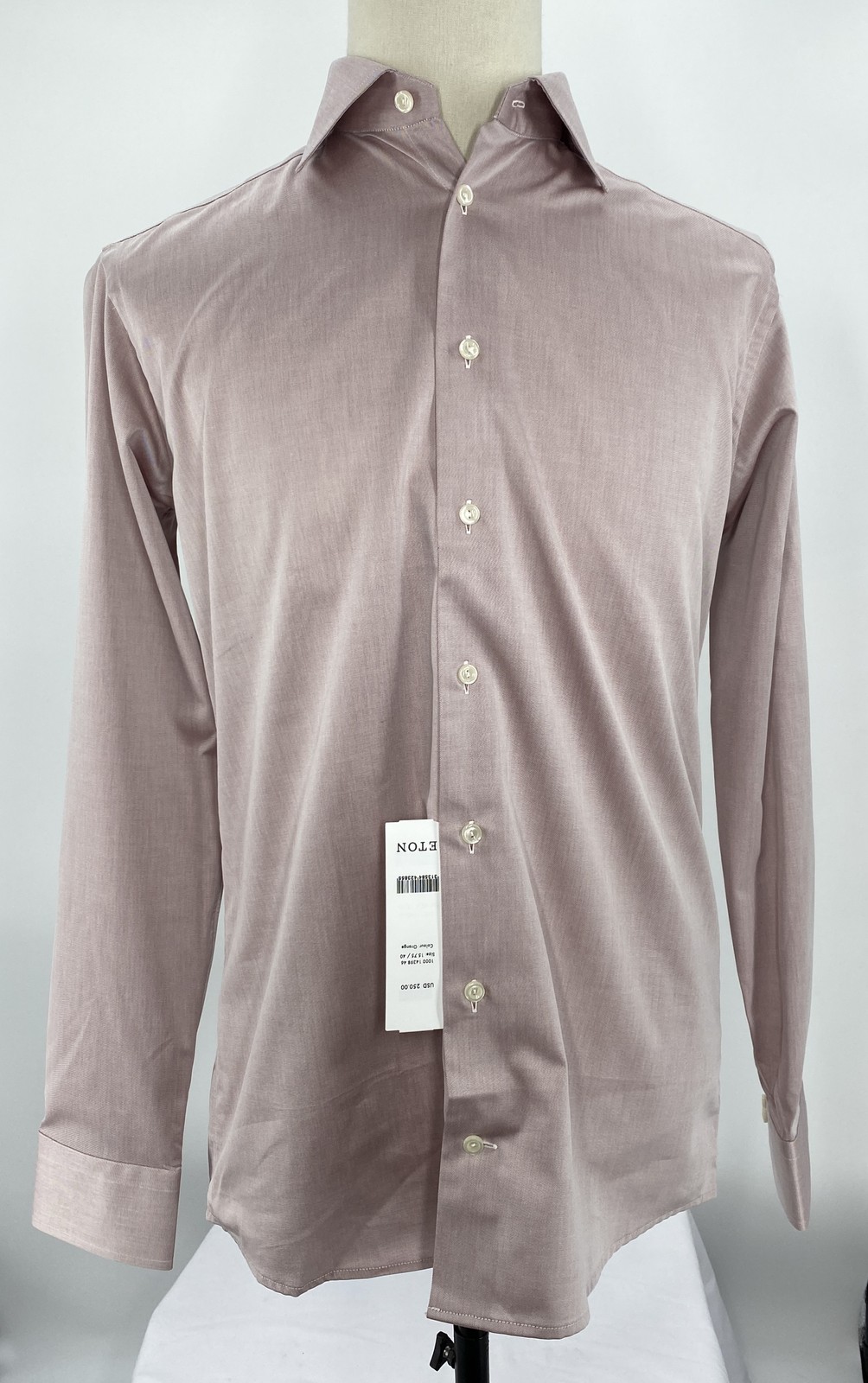 Eton Men's Signature Twill Shirt Orange Size 15 3/4 Wrinkle-resistant Cotton