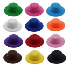 12 Colors Mini Formal Hats Miniature Doll Hat for DIY 5.8CM, Multicolor