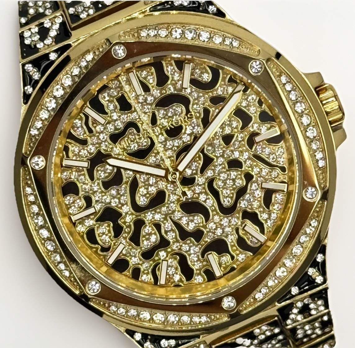 MICHAEL KORS Lennox MK7284 Gold-Tone Leopard 43mm Wristwatch