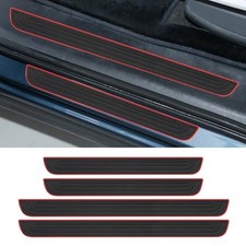 4PCS Car Door Sill Protector, Anti-Scratch Car Door Edge Guard, Black/Red