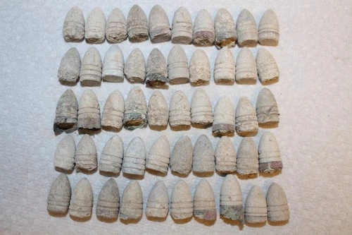 LOT OF 50 DUG CIVIL WAR SPENCER BULLETS FOUND CUSTER'S CAMPS WINCHESTER V.A.