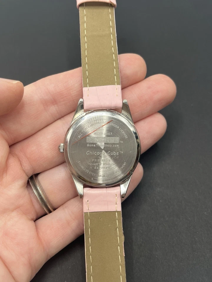 Chicago Cubs MLB Ladies Pink Game Time Watch - Wristwatch With New Battery - Image 3 of 4