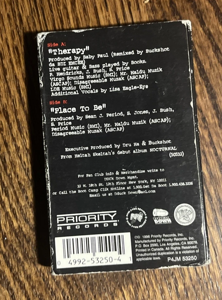 RARE Heltah Skeltah Therapy Cassette Sealed Duckdown Records - Image 3 of 4