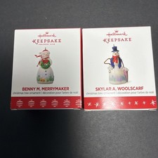 Hallmark Keepsake 2017 Benny M. Merrymaker & 2016 Skylar A. Woolscarf Miniatures