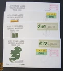 Eire - Ireland 4 First day covers, 1990. Label vending machine trial