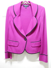 Gorgeous Magenta Black Label St. John Jersey Jacket Sz 8