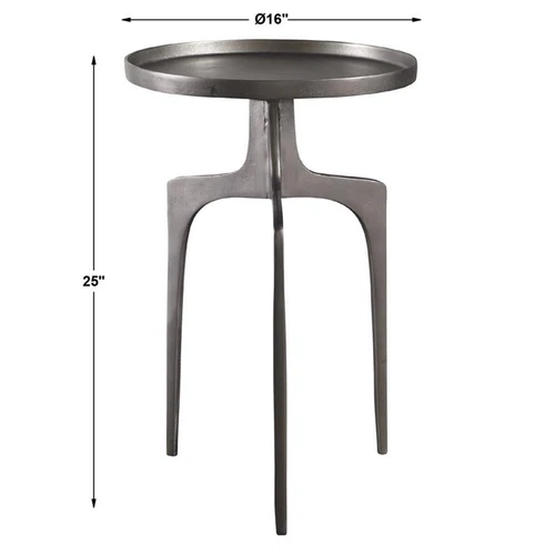 Uttermost Kenna Contemporary Aluminum Accent Table in Nickel - Picture 4 of 4
