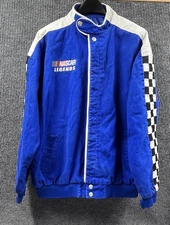 VTG Chase Authentics Jacket Mens XL Blue NASCAR Legends Signatures On Back Coat