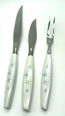 Vintage Retro Mode Danish Atomic Starburst Carving Knife Set Sheffield England
