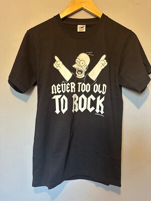 The Simpsons Homer 2007 Never Too Old To Rock T-Shirt Größe Small