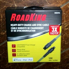 Heavy Duty Charge  SYNC 6ft Braided Cable for iPhone/iPad/iPod - Item RK06936